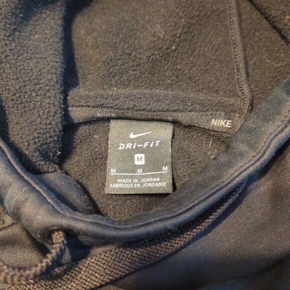 Nike Dri-FIT Hoodie Sweatshirt Mens Medium Black Pockets Workout Gym Active - Picture 5 of 7